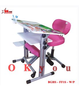 Bộ bàn ghế học sinh Okyou FF1S  W-P