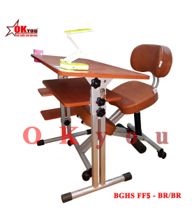 Bộ bàn ghế học sinh bảo vệ cột sống và cận thị OKyou BGHS FF5