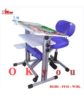 Bộ bàn ghế học sinh Okyou FF1S  W-BL