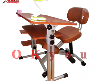 Bộ bàn ghế học sinh bảo vệ cột sống và cận thị OKyou BGHS FF5