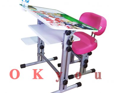 Bộ bàn ghế học sinh thông minh Okyou NBGHS FF1S W-P